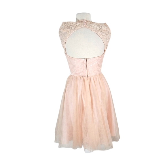 NWT Mori Lee Blush Pink Lace & Tulle Sweetheart Party Dress - Picture 4 of 9